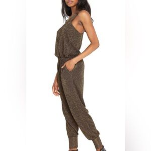 Terez Sparkling Gold Knit Y2K Style Jumpsuit